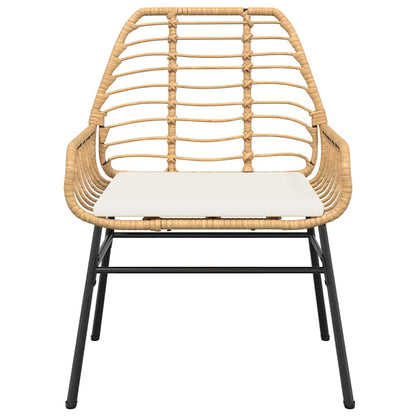 Set da Pranzo da Giardino 5pz con Cuscini Polyrattan Vetro