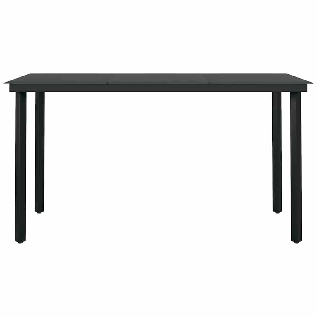 Set da Pranzo da Giardino 5pz con Cuscini Polyrattan Vetro