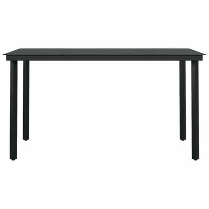 Set da Pranzo da Giardino 5pz con Cuscini Polyrattan Vetro