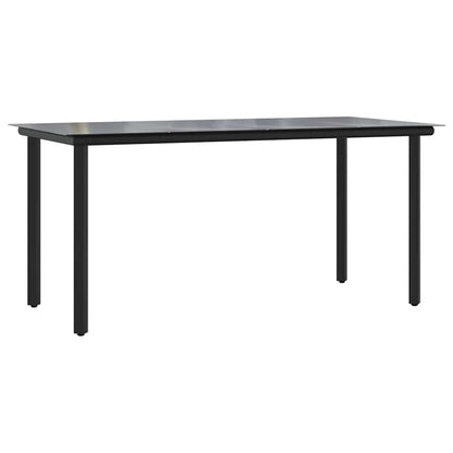 Set da Pranzo da Giardino 5pz con Cuscini Polyrattan Vetro