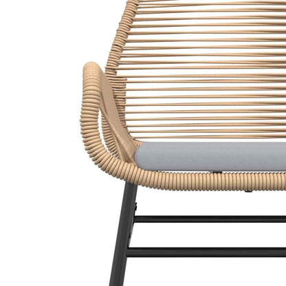 Set da Pranzo da Giardino 5pz con Cuscini Polyrattan Vetro