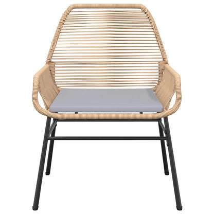 Set Pranzo da Giardino 7pz con Cuscini Marrone Polyrattan Vetro
