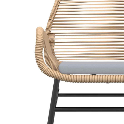 Set Pranzo da Giardino 7pz con Cuscini Marrone Polyrattan Vetro