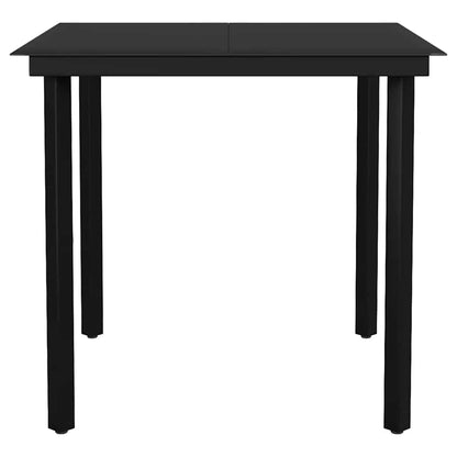Set da Pranzo da Giardino 3 pz con Cuscini in Polyrattan Vetro