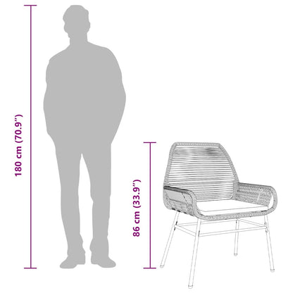Set da Pranzo da Giardino 3 pz con Cuscini in Polyrattan Vetro