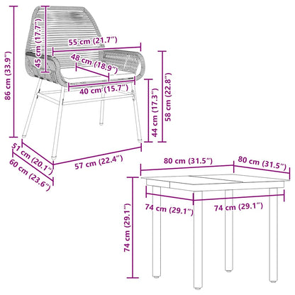 Set da Pranzo da Giardino 5 pz con Cuscini Polyrattan Vetro | homemem39