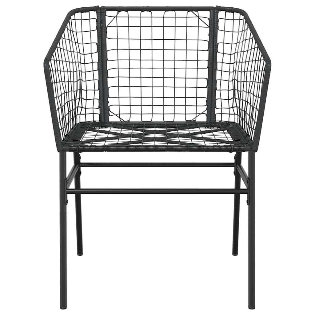 Set Mobili da Pranzo per Giardino 3 pz Nero Polyrattan Vetro | homemem39