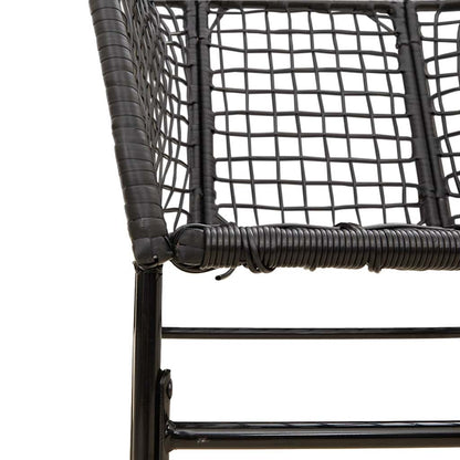 Set Mobili da Pranzo per Giardino 3 pz Nero Polyrattan Vetro | homemem39