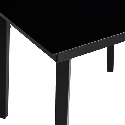Set Mobili da Pranzo per Giardino 5 pz Nero Polyrattan Vetro