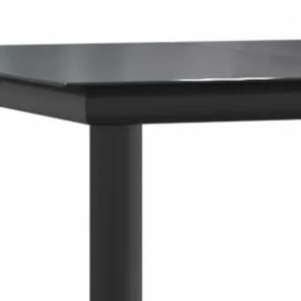 Set Pranzo da Giardino 7 pz Nero Polyrattan Vetro | homemem39
