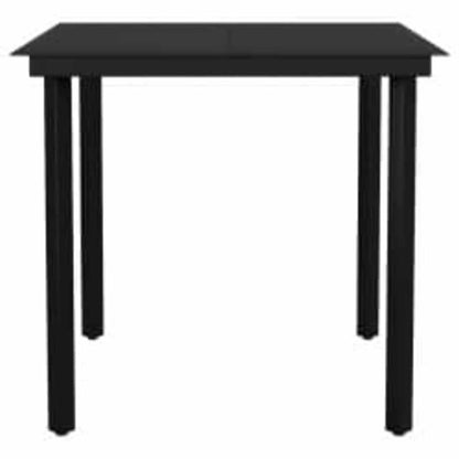 Set da Pranzo da Giardino 3 pz Marrone in Polyrattan Vetro
