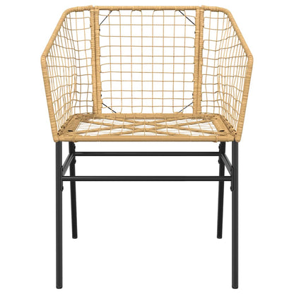 Set Pranzo da Giardino 7pz Marrone Polyrattan Vetro