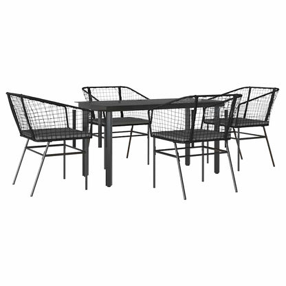 Set da Pranzo da Giardino con Cuscini 5 pz Polyrattan Vetro | homemem39