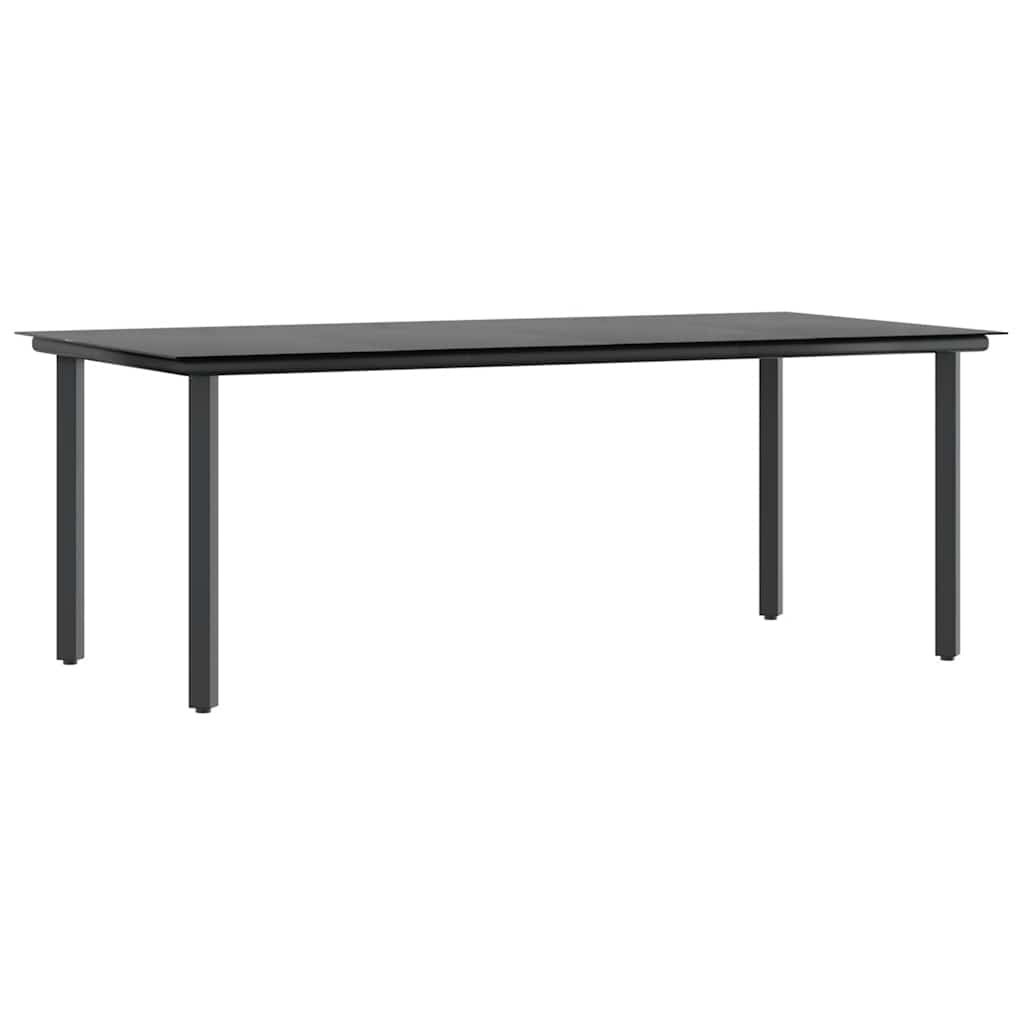 Set Pranzo da Giardino 7 pz Nero con Cuscini Polyrattan Vetro | homemem39
