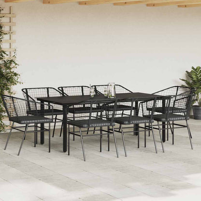 Set da Pranzo da Giardino 9 pz con Cuscini Polyrattan Vetro | homemem39