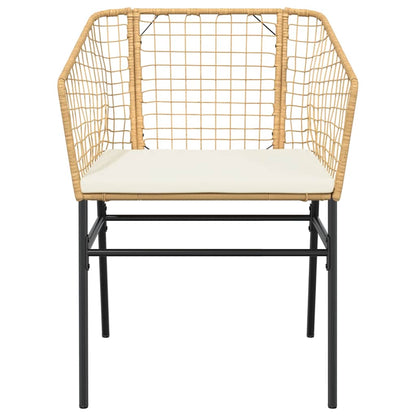Set da Pranzo da Giardino 3pz con Cuscini Polyrattan Vetro | homemem39