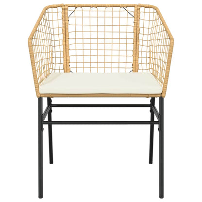 Set da Pranzo da Giardino 5pz con Cuscini Polyrattan Vetro | homemem39