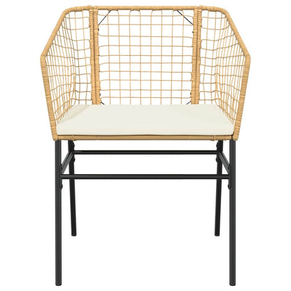 Set da Pranzo da Giardino 5pz con Cuscini Polyrattan Vetro | homemem39