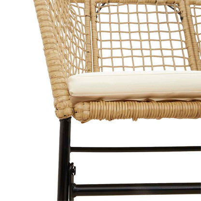Set da Pranzo da Giardino 5pz con Cuscini Polyrattan Vetro | homemem39