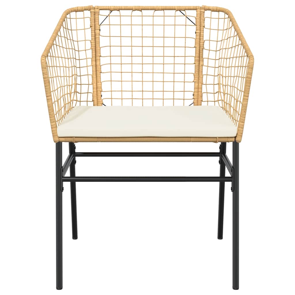 Set Pranzo da Giardino 7pz con Cuscini Marrone Polyrattan Vetro | homemem39