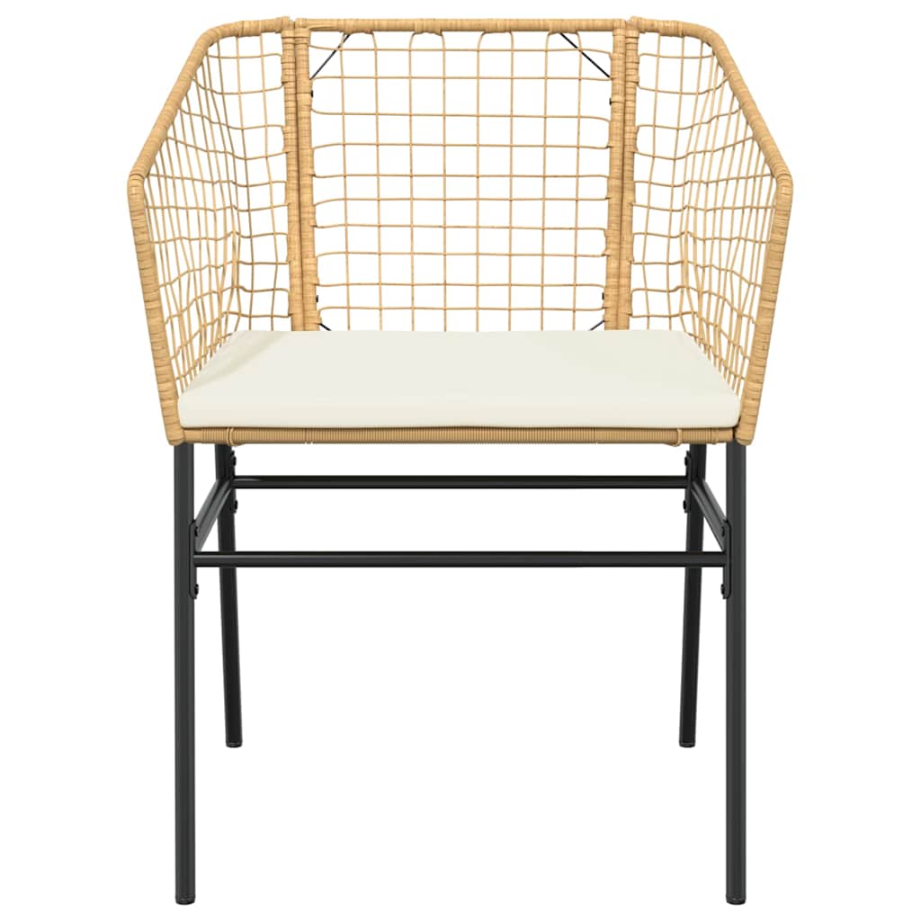 Set Pranzo da Giardino 7pz con Cuscini Marrone Polyrattan Vetro | homemem39