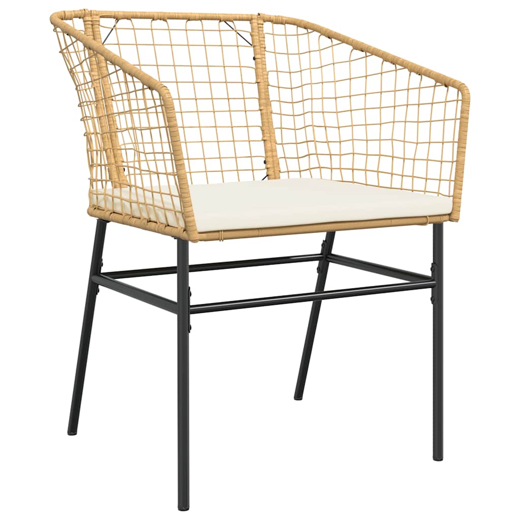 Set Pranzo da Giardino 7pz con Cuscini Marrone Polyrattan Vetro | homemem39