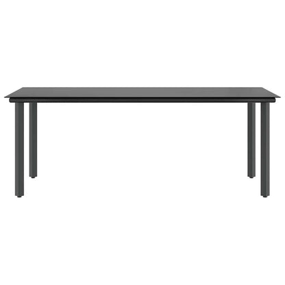 Set Pranzo da Giardino 7 pz Nero con Cuscini Polyrattan Vetro