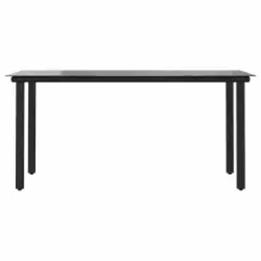 Set Pranzo da Giardino 7pz con Cuscini Marrone Polyrattan Vetro