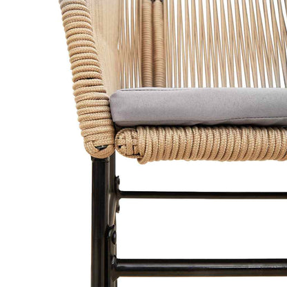 Set da Pranzo da Giardino 9 pz con Cuscini Polyrattan Vetro | homemem39