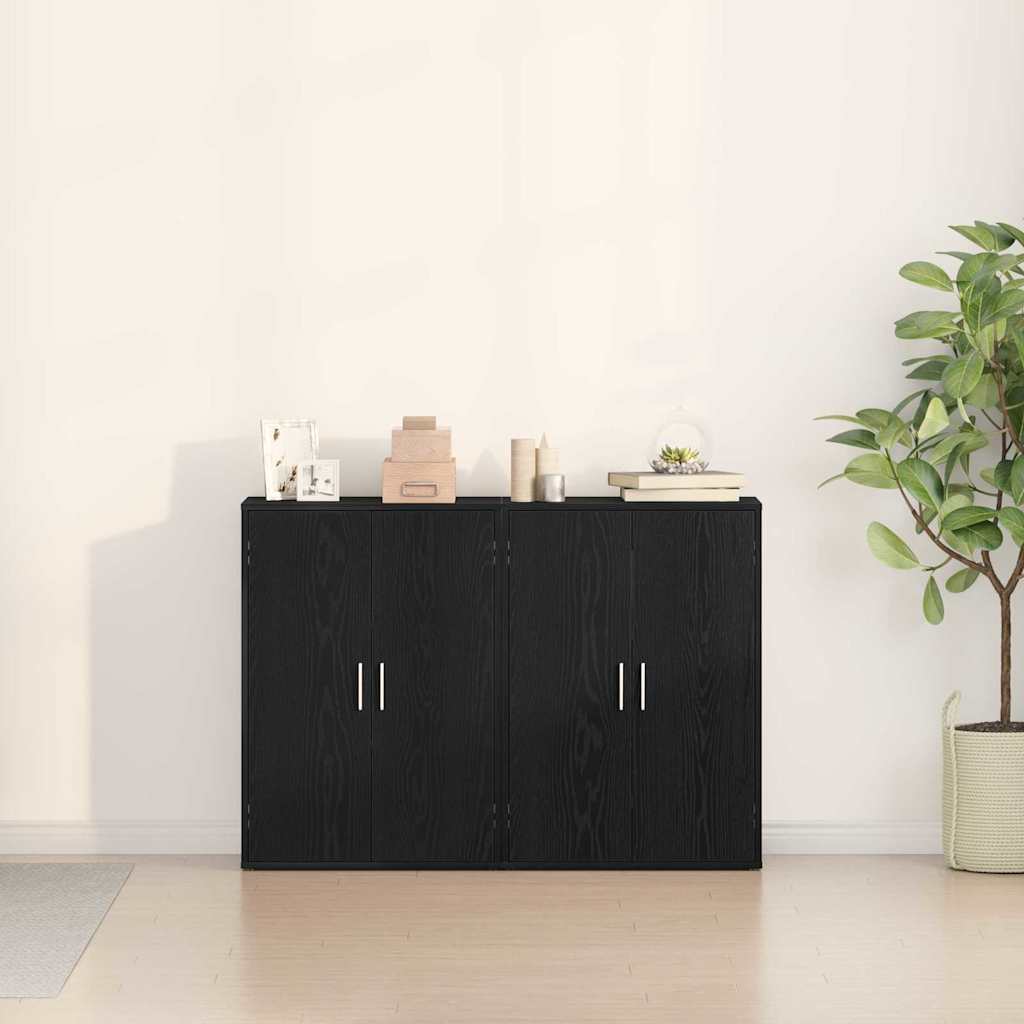 Credenza Rovere nero 60 x 31 x 84 cm Legno multistrato - homemem39