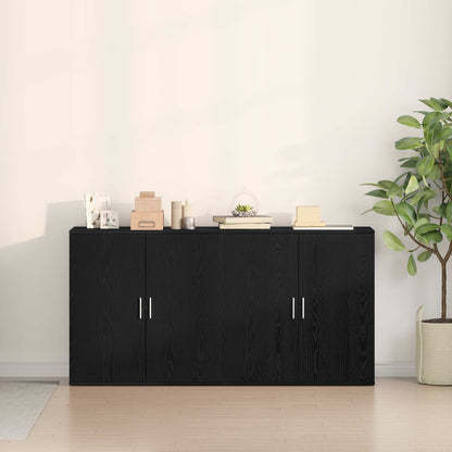 Credenza 2 pcs Rovere Nero 79 x 38 x 80 cm Legno multistrato