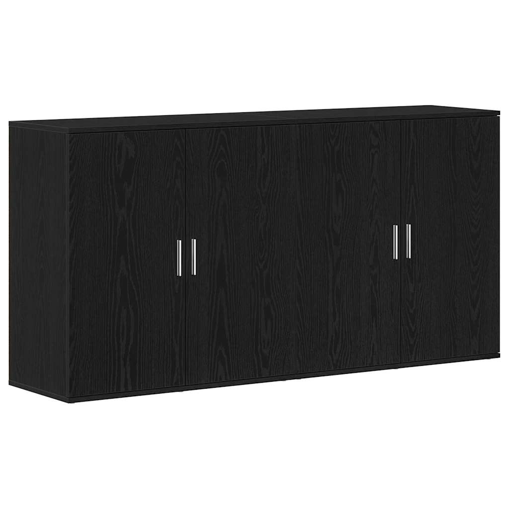 Sideboards 2 pcs Rovere nero 79 x 38 x 80 cm Legno multistrato - homemem39