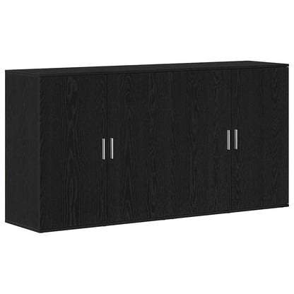 Sideboards 2 pcs Rovere nero 79 x 38 x 80 cm Legno multistrato - homemem39