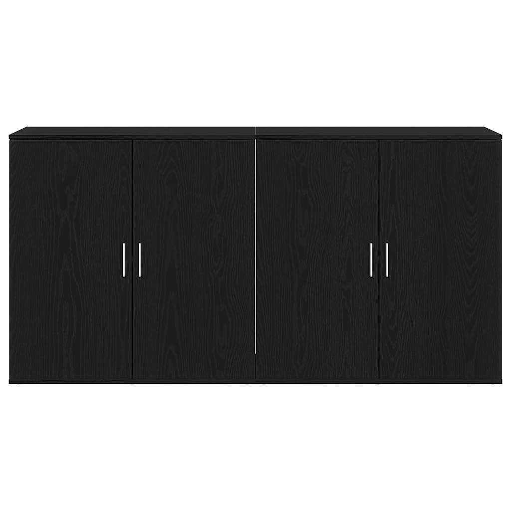Sideboards 2 pcs Rovere nero 79 x 38 x 80 cm Legno multistrato - homemem39