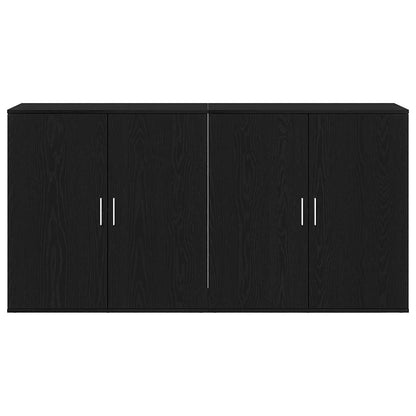 Sideboards 2 pcs Rovere nero 79 x 38 x 80 cm Legno multistrato - homemem39