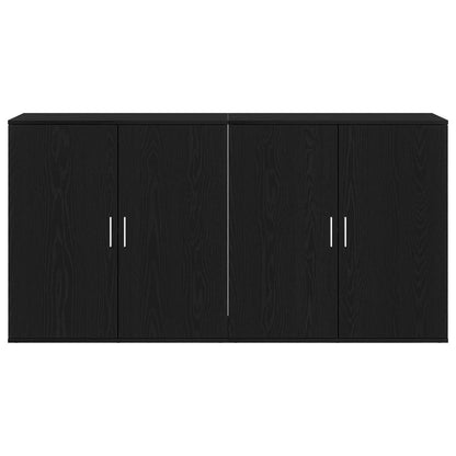 Credenza 2 pcs Rovere Nero 79 x 38 x 80 cm Legno multistrato