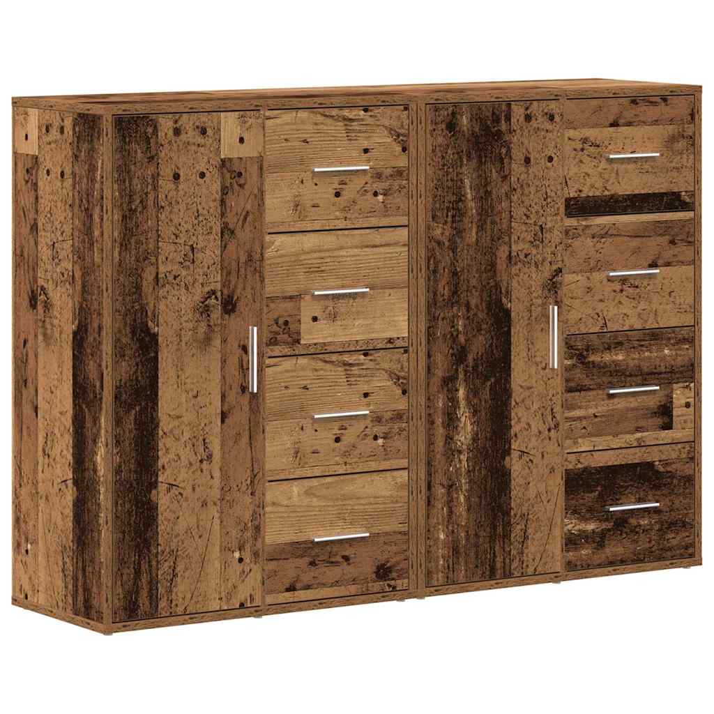 Sideboards con cassetto 2 pcs Legno vecchio 60 x 31 x 84 cm - homemem39