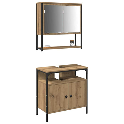 Set di mobili per il bagno 2 pz Marrone 60 x 30 x 60 cm | homemem39