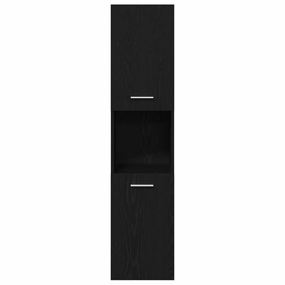 Set di mobili per il bagno 3 pcs Rovere Nero Legno multistrato | homemem39
