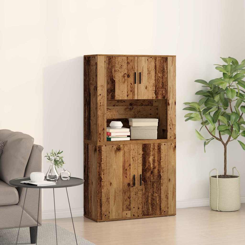 Highboard Legno vecchio 80 x 33 x 150 cm Legno multistrato - homemem39