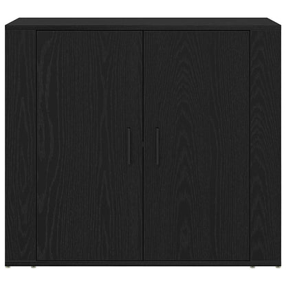 Highboard Rovere nero 80 x 33 x 150 cm Legno multistrato - homemem39