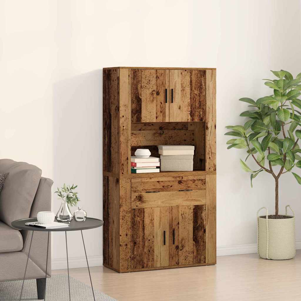 Highboard Legno vecchio 80 x 33 x 150 cm Legno multistrato - homemem39