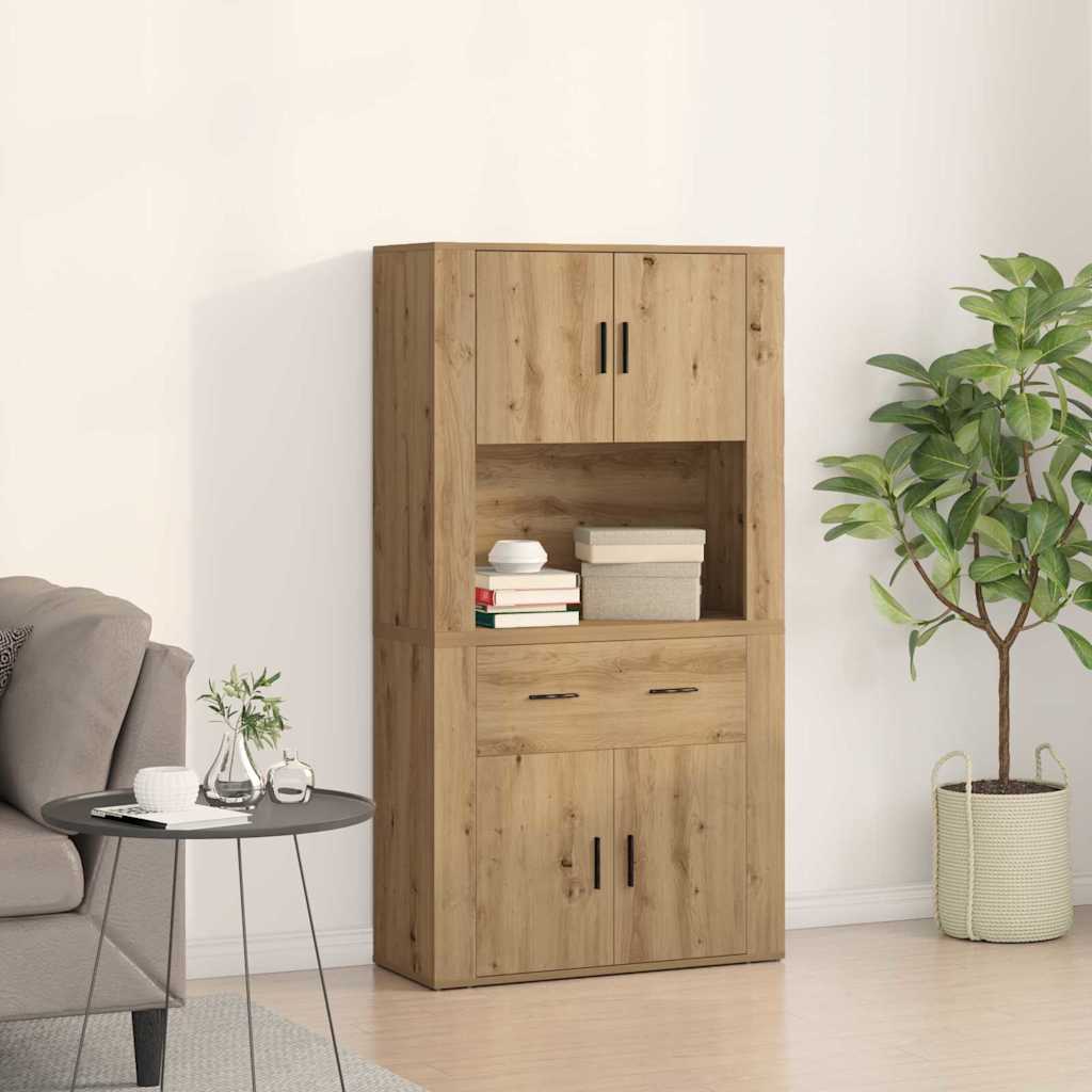 Highboard rovere artigianale 80 x 33 x 150 cm Legno multistrato