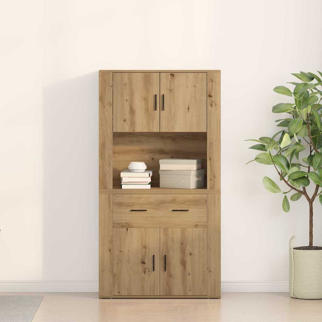 Highboard rovere artigianale 80 x 33 x 150 cm Legno multistrato