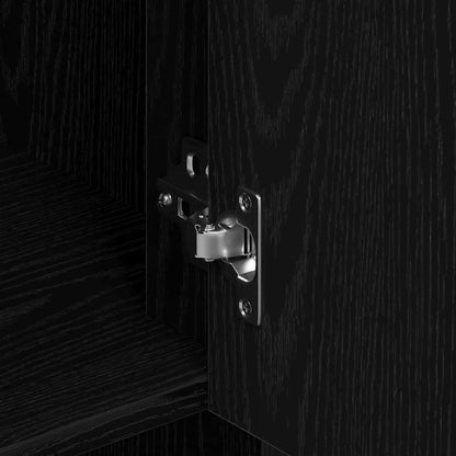 Alta Cassettiera Rovere nero 80 x 33 x 150 cm Legno multistrato - homemem39
