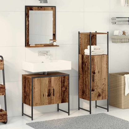 Set di mobili per il bagno 3 pcs Marrone Legno multistrato | homemem39