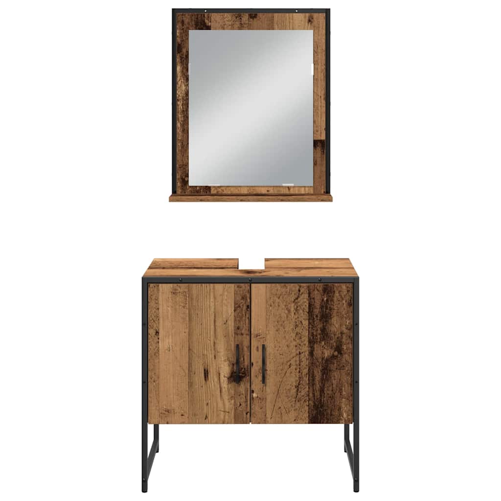 Set di mobili per il bagno 3 pcs Marrone Legno multistrato | homemem39