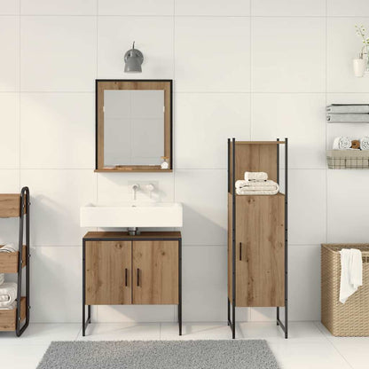 Set di mobili per il bagno 3 pcs Marrone Legno multistrato