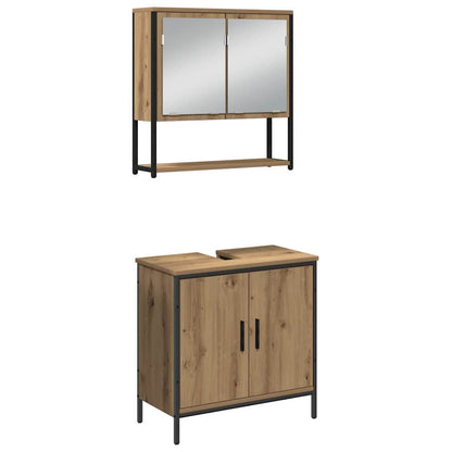 Set di mobili per il bagno 3 pz Marrone 33 x 33 x 113,5 cm | homemem39