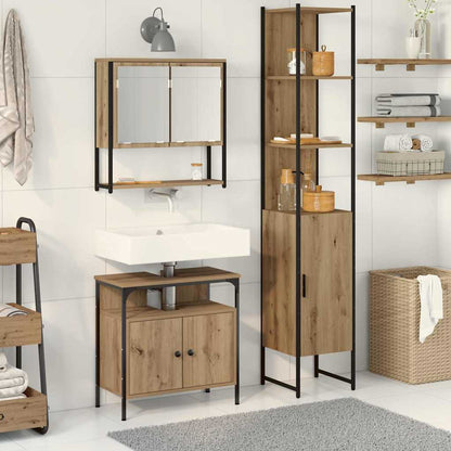 Set di mobili per il bagno 3 pz Rovere artigianale | homemem39